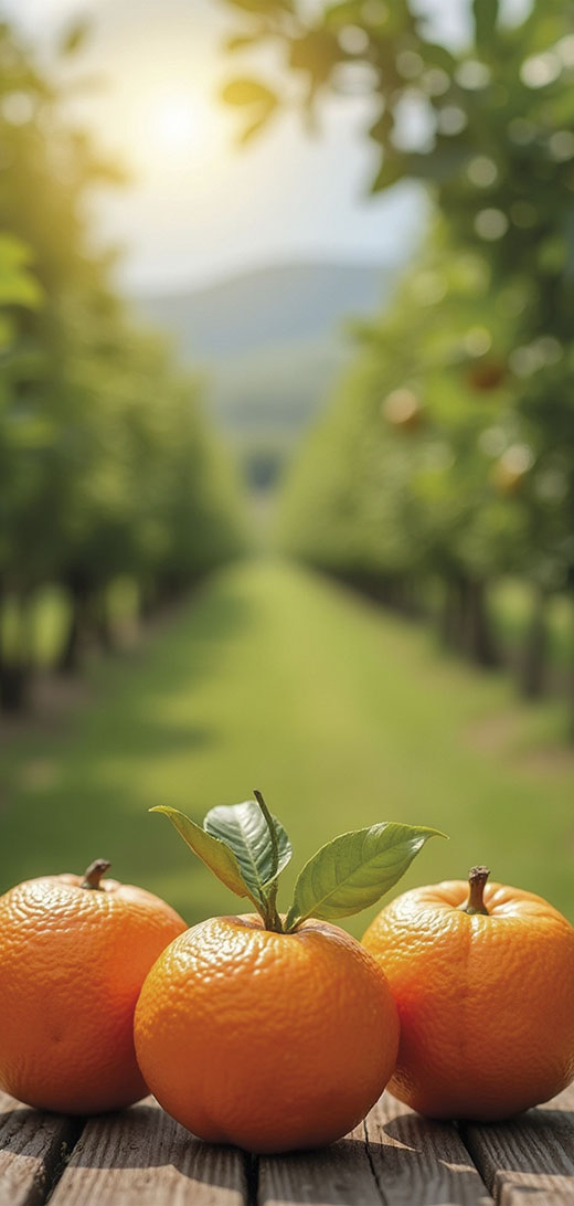 Naranjas_en_primer_plano_con_campo_de_fondo_La_Perla_Verde